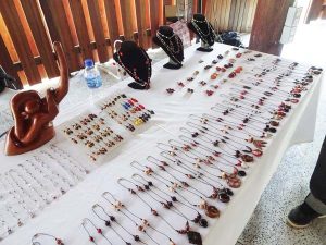 A section of the locally created jewellery on display at the Umana Yana.