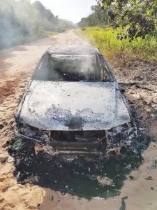 Jackson’s burnt car that was found at Yarrowkabra.