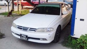 The recovered motorcar lodged at the Central Police Station, Berbice.