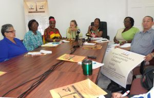 Members of the Women and Gender Equality Commission at yesterday’s press conference