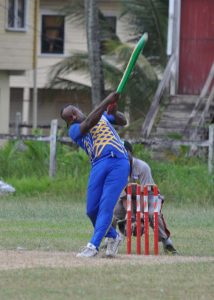 Lennox Marks hits out during his knock. 