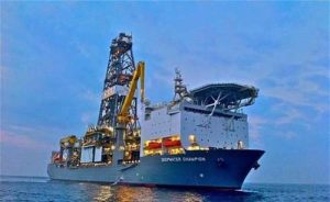 ExxonMobil’s Deep Water Champion exploration ship that begun drilling for oil offshore Guyana back in March 2015. (File Photo)