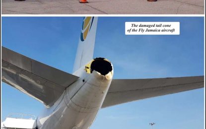 C’bean Airlines aircraft strikes off tail section of Fly Jamaica plane