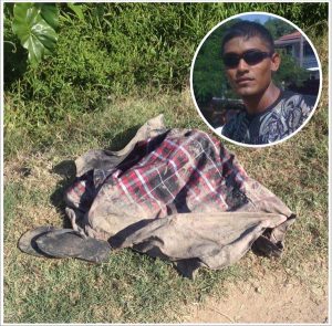 Dead: Faiyaz Narinedatt (inset) and the clothes reportedly worn by the carpenter.