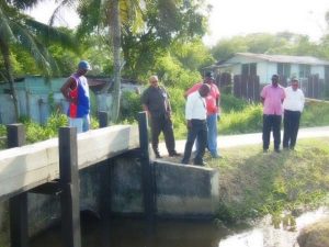 Managing Director, Dr. Richard Van West-Charles, and other GWI officials inspecting works done in ‘D’ Field Sophia.