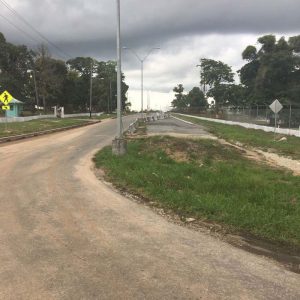Another 15 years to complete? – The construction of this 4-lane access road leading to CJIA, Timehri, was awarded about five years ago to BK International. It remains incomplete with works seemingly abandoned.