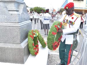 Laying a wreath on behalf of the Guyana Defence Force 