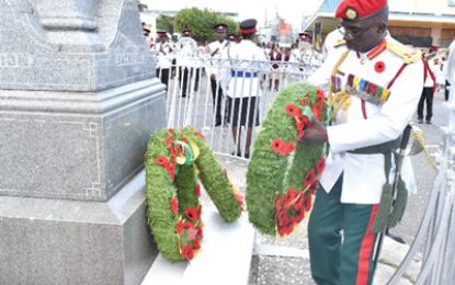 Minister Greenidge pays tribute to fallen heroes on Remembrance Day