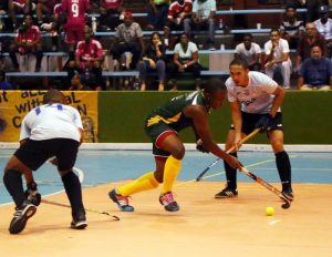 Regarded as one of the best players in Guyana, Hikers Aroydy Branford’s (centre) reputation is also felt in the Pan Am region as well.