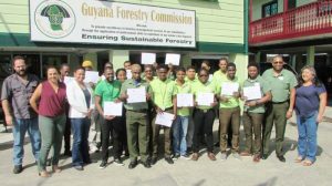 GFC participants and trainers during the recent workshop on the use of electronic identification for timber species.