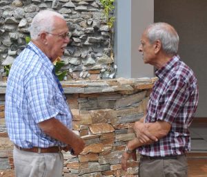 Joseph ‘Reds’ Perreira (left) with long time friend, Vic Insanally.