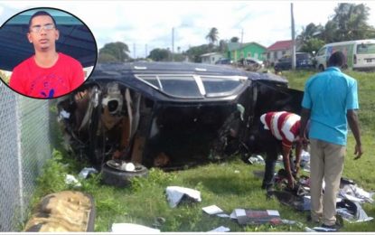 East Canje man hospitalized after car topples