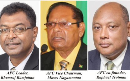 AFC National Conference … Trotman, Ramjattan and Nagamootoo to wrestle for party’s leadership spot
