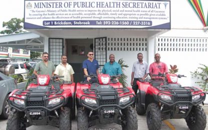 Global Fund donates ATVs to Health Ministry