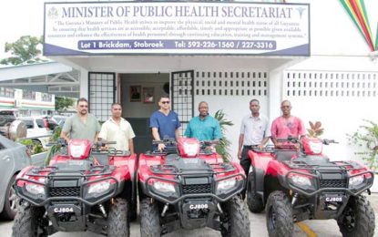 Three ATVs for HIV-AIDS, Malaria and TB Programmes