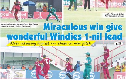 Brighto Paints/Q-Mobile ODI series…Miraculous win give wonderful Windies 1-nil lead