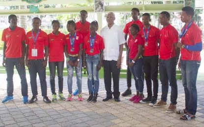 Successful CARIFTA Games team pays courtesy call on President