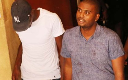 Two remanded after caught in car with fake number plates, illegal gun