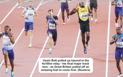 Slick Britain win 4×100 relay as Bolt pulls up