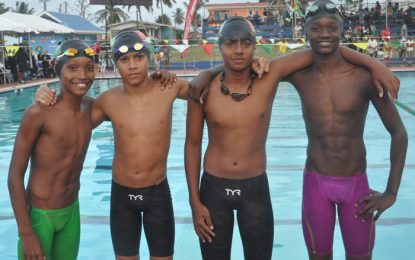 XXIII Goodwill games …Guyana land Gold in boys 11-12 and Girls 9-10 400m freestyle relay