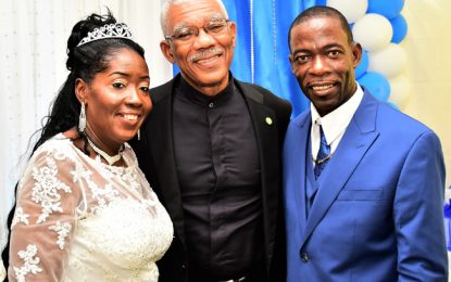 Minister Valerie Patterson ties the knot
