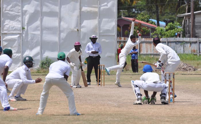 https://www.kaieteurnewsonline.com/images/2017/09/Watched-by-a-cluster-of-close-to-the-wicket-fielders-Gajanand-Suknanan-4-40-is-about-to-dismiss-Rudolph-Singh-yesterday-Sean-Devers-photo.jpg