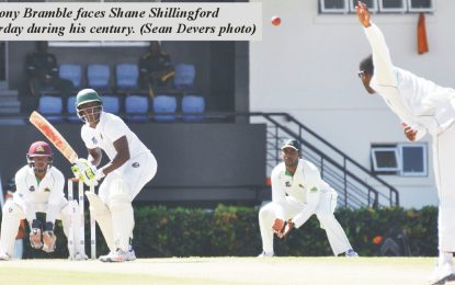 CWI Digicel Regional 4-Day C/Ships… Singh (119), Bramble (90), Rutherford put Jaguars in command