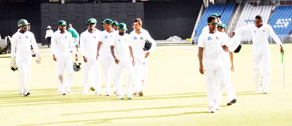 https://www.kaieteurnewsonline.com/images/2017/11/Leon-Johnson-leads-the-Jaguars-off-the-field-after-their-innings-217-runs-win-over-Red-Force-yesterday-Sean-Devers-photo.jpg