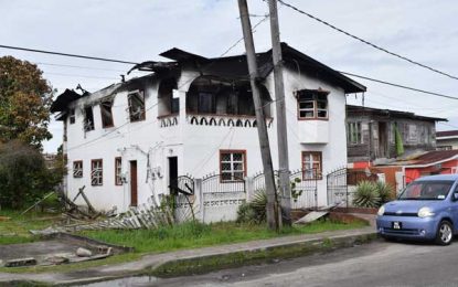 Fire destroys upper flat of D’Urban St. house