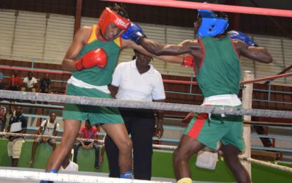 Andrew ‘Six Head’ Lewis National Novice punches off next weekend at the Gymnasium