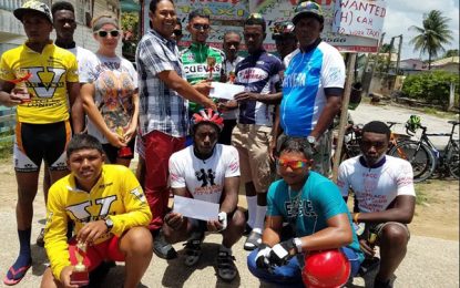 Balram Narine dominant is Roy’s Taxi Service cycle race in West Berbice