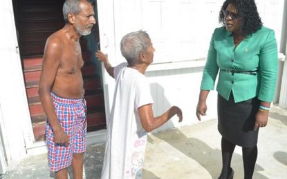 Min. Cummings visits Essequibo storm-hit victims