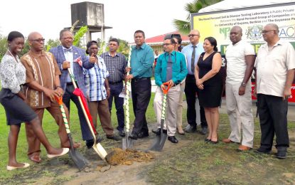 Miller turns sod on first soil testing centre in Berbice