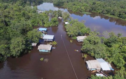 Kwakwani floodwaters slowly recede