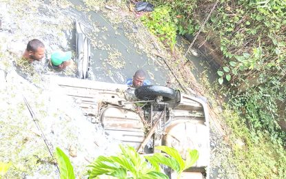 Two dead, one hospitalized after car plunges into Mahaicony trench