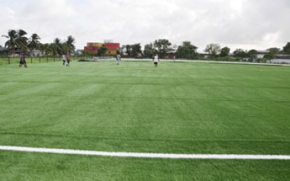 Laying of artificial turf commences at the Guyana National Training Centre