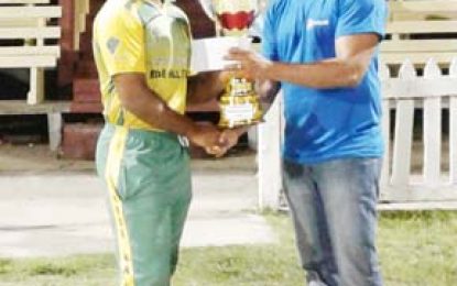 BCB/ Pepsi 50-Overs First Division Tournament RHT Gizmos & Gadgets crush Young Warriors CC by 202 runs to lift Title Kevin Sinclair hits brilliant 130