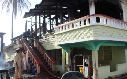 Fire destroys East Bank Berbice house