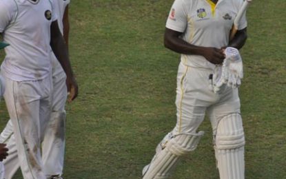 West Indies Championship 2018-2019 Scorpions sting Jaguars to reach 320-8; Green 59*, King 51 scored fifties; Rutherford has 3-52