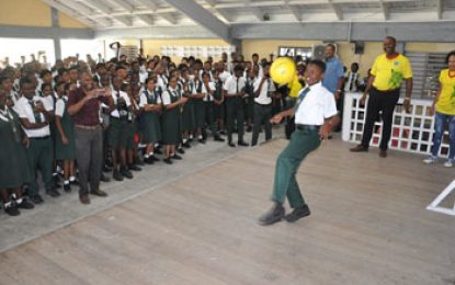 Concacaf Nations League  GFF visit West Demerara Secondary to sensitize students about Guyana/Belize clash