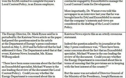 Kaieteur News corrects erroneous statements by Energy Dept.
