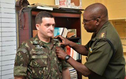 Brazilian Army Captain duly recognised by GDF