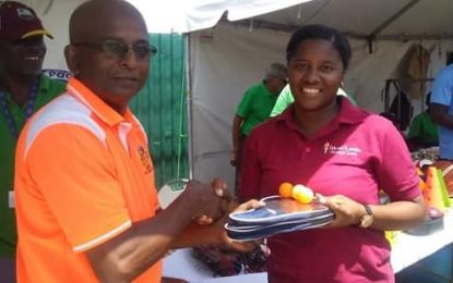 NSC donates Table Tennis equipment to Primary Schools on the Corentyne