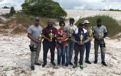 GuyanaNRA Smallbore Section/Orinduik Development Inc./Four Stage Action Pistol Shoot Chad Melville, Stefan John and Jason Cox are A,B & C Class winners