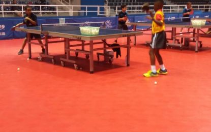Boys Table Tennis Champ Malachi Moore in ITTF Caribbean Hopes Camp