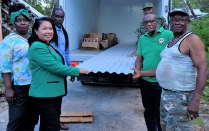 Roofing sheets, cleaning supplies handed over to Linden storm victims