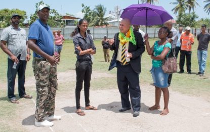 Norton pledges to assist in rehabilitation of the community’s grounds; Sport gear donated to Cane Grove clubs