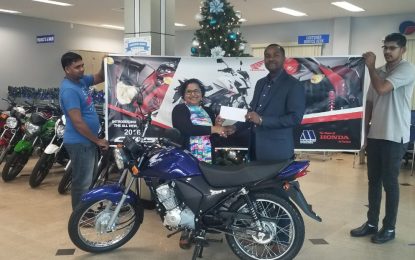 Marics and Co. Ltd. sponsors Motorcycle for GFF Super 16 Cup MVP