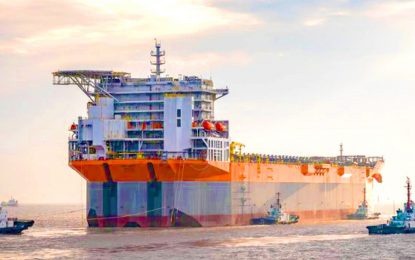 Hull for Guyana’s second FPSO arrives in Singapore