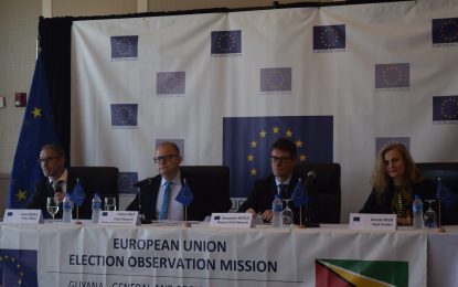 EU Observer Mission blasts APNU+AFC, PPP/C for abuse of state resources